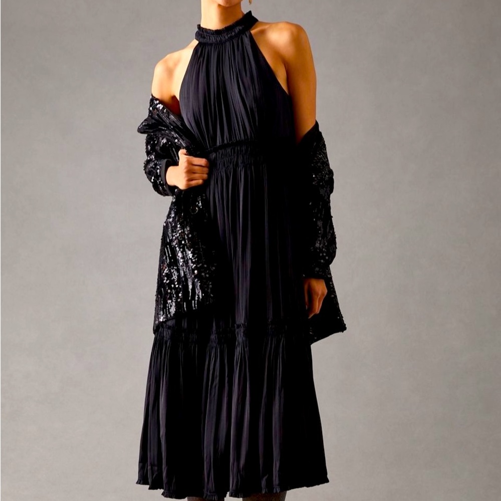 BY ANTHROPOLOGIE TIERED HALTER DRESS - Picture 3 of 8